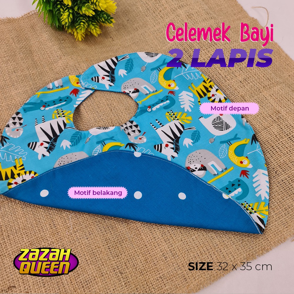 Celemek Bayi / Slabber Bayi /Apron Bayi Dua Lapis