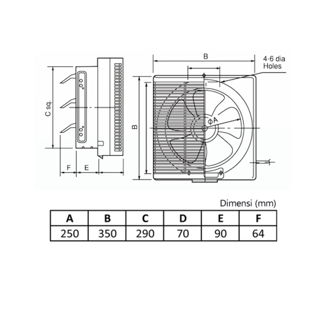 Exhaust Fan KDK 25 RQN 5 10&quot; Wall Fan KDK Dinding KDK 25RQN Hexos Fan Tembok KDK 25cm Exhaust Intake