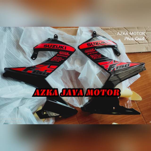 Sayap Satria Fu Facelift hitam + striping / body sayap suzuki Satria F 150 2014