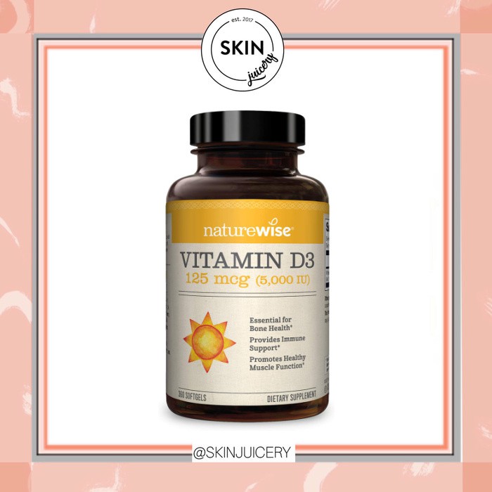 Jual NATUREWISE D3 5000 IU Vitamin D 90 Softgels 360 Softgels