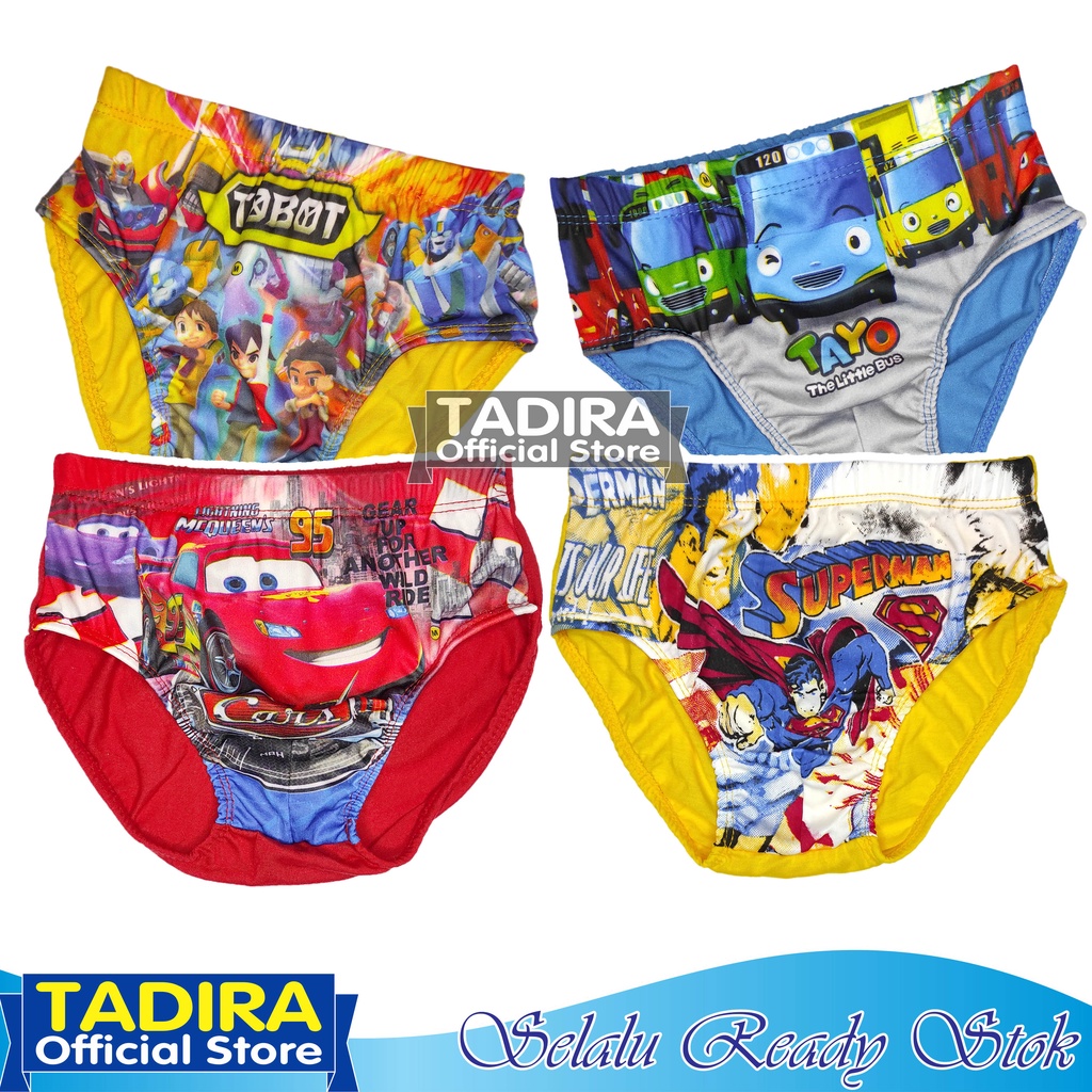 3 Pcs Celana Dalam Anak Laki Laki Usia 1-9 Tahun Motif Karakter Kartun Multiwarna TADIRA Store