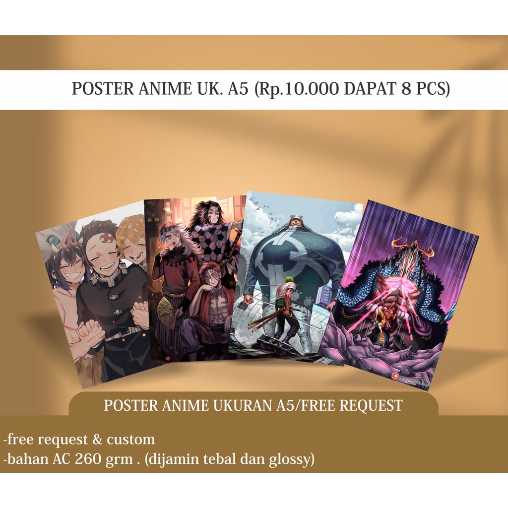 Jual Poster anime (bisa custom/request) 5ribu 4 pcs | Shopee Indonesia