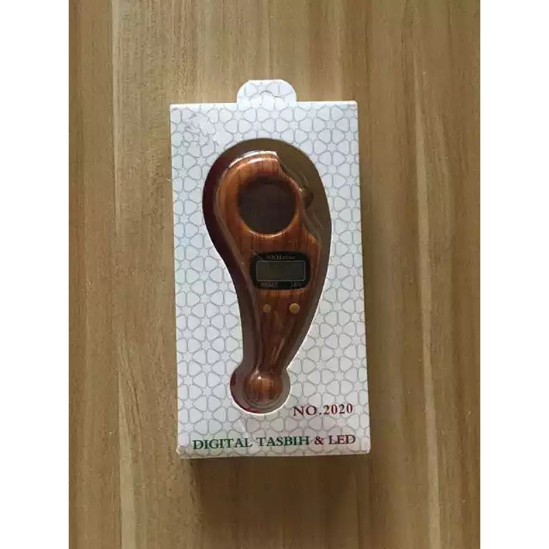 Tasbih Digital KAYU+LED / Hand counter KAYU+LED + BATERAI/ Tasbih manik manik/ORIGINAL SXH5136