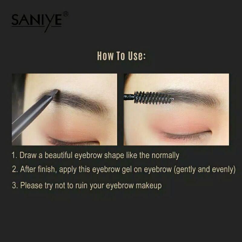 SANIYE Eyebrow OR Mascara Gel Liquid Alis Cair Fixer Tahan Lama Transparent