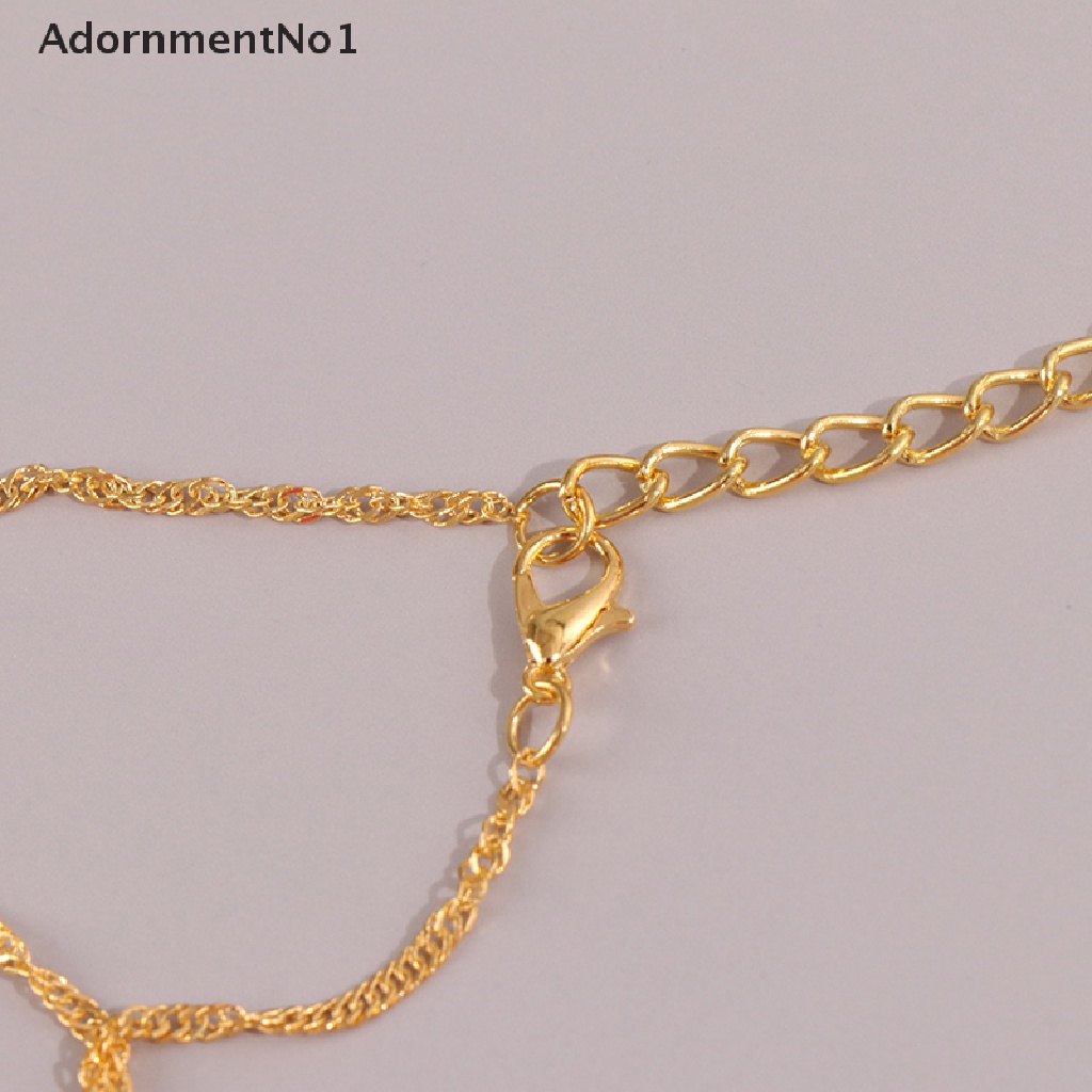 (AdornmentNo1) 1pc Kalung Rantai Dengan Liontin Huruf A-Z Bahan stainless steel Untuk Pria / Wanita