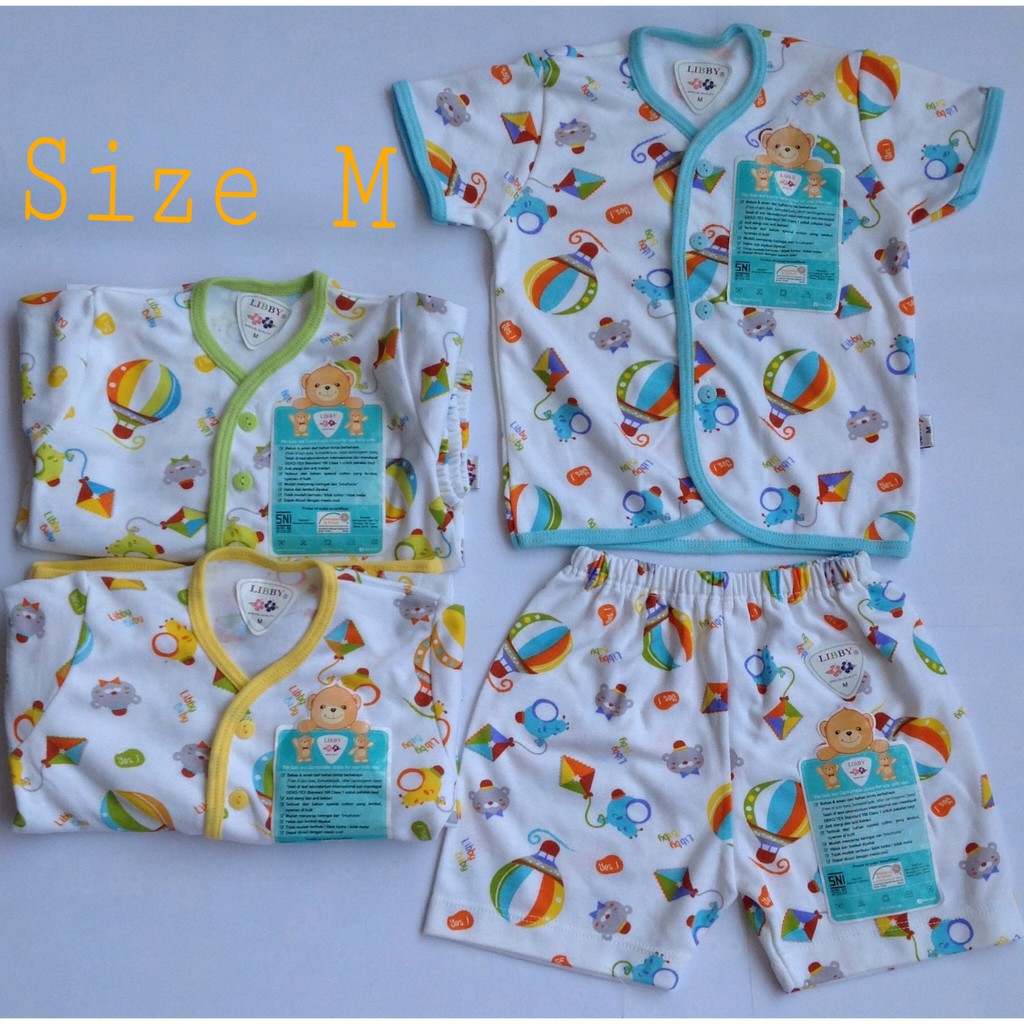 LIBBY SETELAN PENDEK BAJU BAYI MOTIF RANDOM