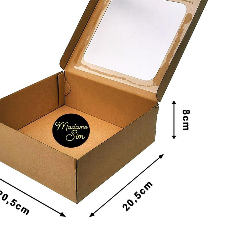 

◘ KOTAK KUE - CAKE BOX - DUS BOLU 20 x 20 x 8 CM - JENDELA (ISI : 10 PCS) ♘