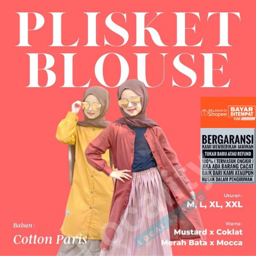Setelan Blouse & Rok Anak Perempuan Tunik Plisket HooflaKids / Baju Blus Anak Cewek 5 Tahun-12 Tahun