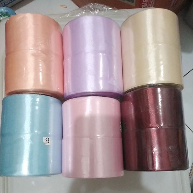 Pita satin 5 cm ribbon hampers parcel rol 20 yard