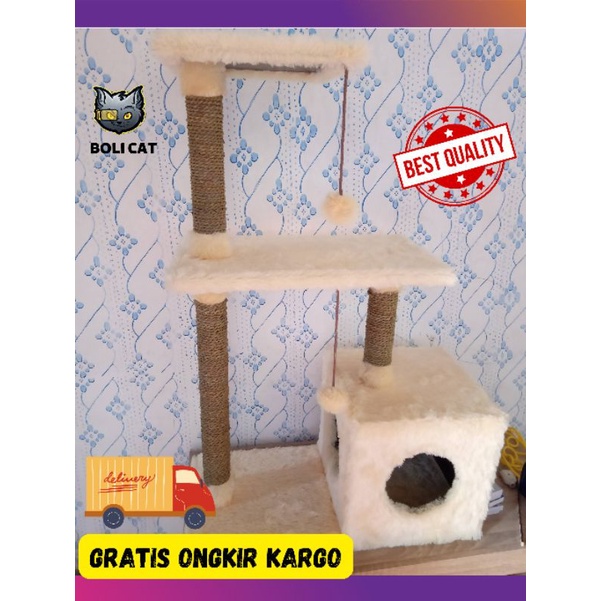 Cat tree cat condo  cat scratcher mainan kucing garukan kucing (Ready)