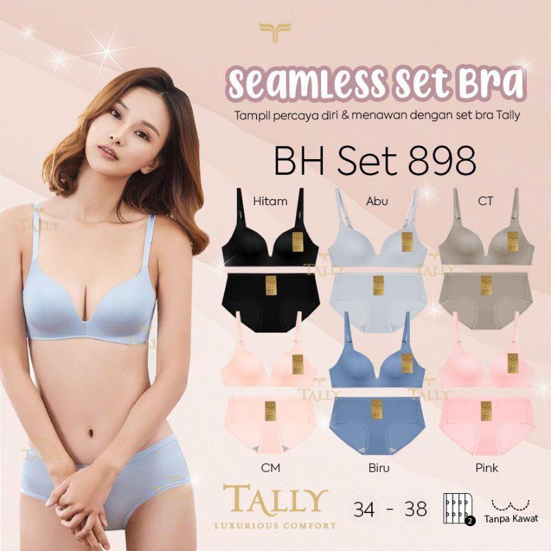 BH SET 898 TALLY TANPA KAWAT PUSH UP BRA 1 SET BRA TALLY SEAMLESS BHAN LICIN NON KAWAT - BH SET TALLY - BAHAN LEMBUT - ARA98STORE