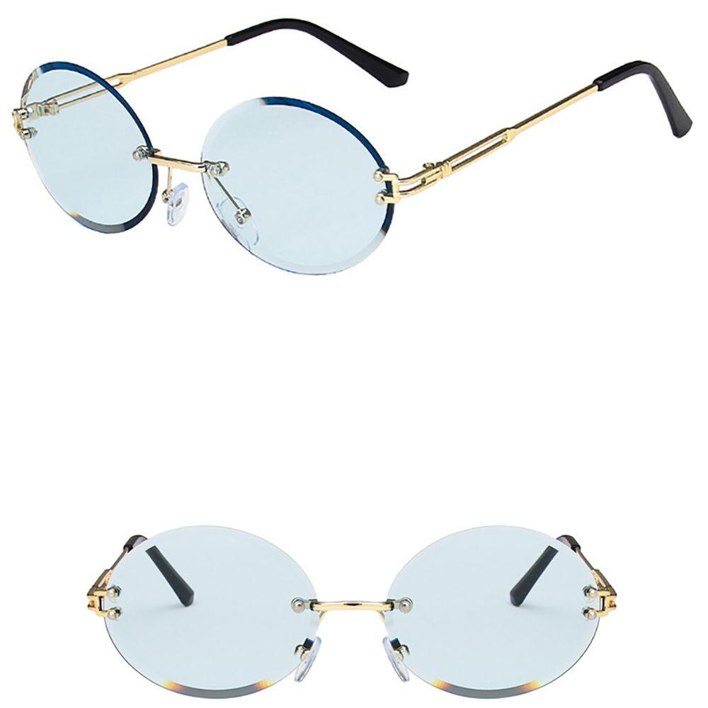 Mxbeauty Kacamata Hitam Bulat Kacamata Perlindungan Anti Radiasi Frame Metal Wanita Pria Kaca Anti Radiasi Frameless Eyewear Women Glasses