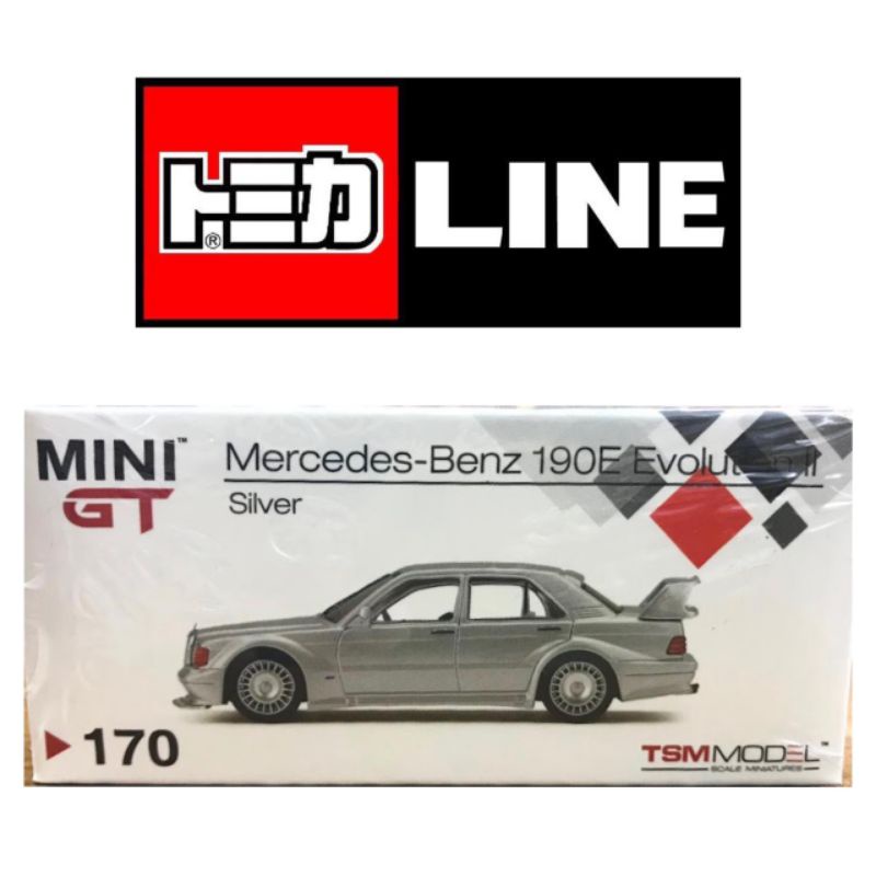 MINI GT minigt 170 MERCEDES-BENZ 190E EVOLUTION II SILVER