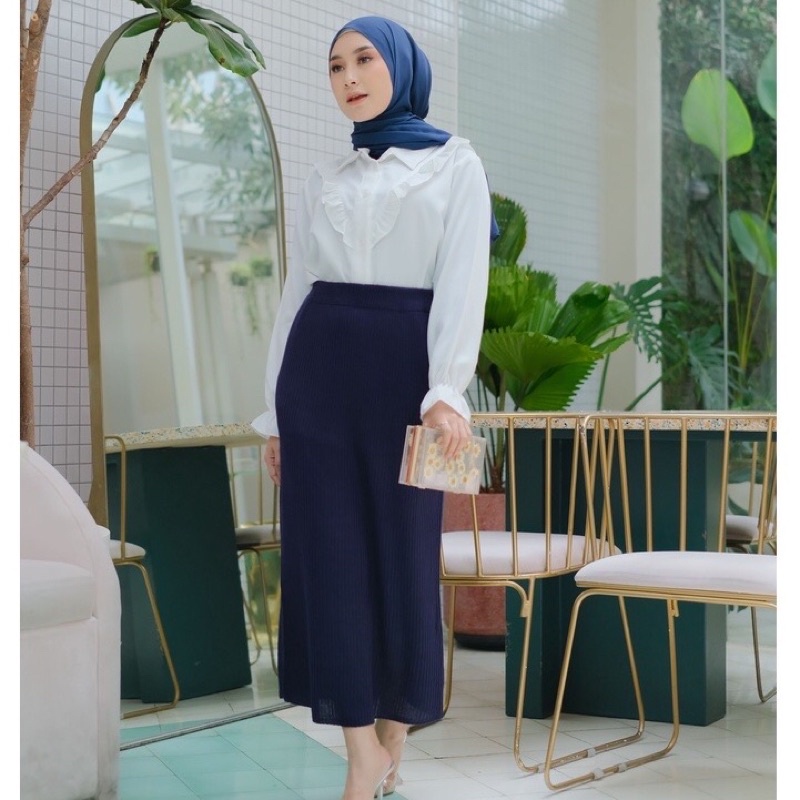 Rok Rajut Premium, Rok Span Knit Tebal Premium, Rok Span Panjang, Knit Skirt