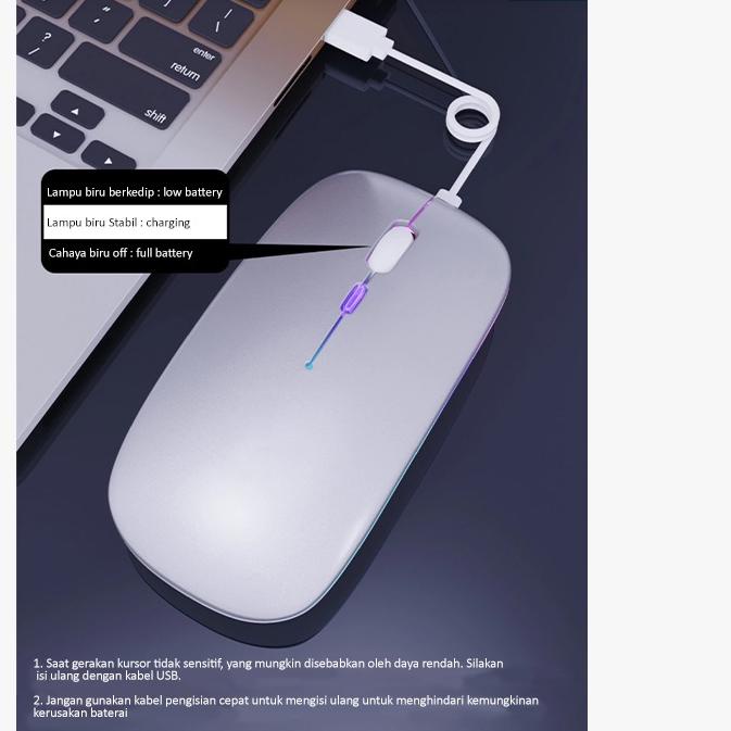 【】Jovitech 2022 NEW MOUSE GAMING RGB LED Wireless 2.4G & Bluetooth 5.1 Slim Mouse diam -mouse Rechar