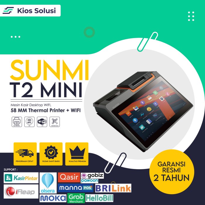 Mesin Kasir Android | POS | Sunmi T2 Mini Wifi | Mesin Kasir Portable