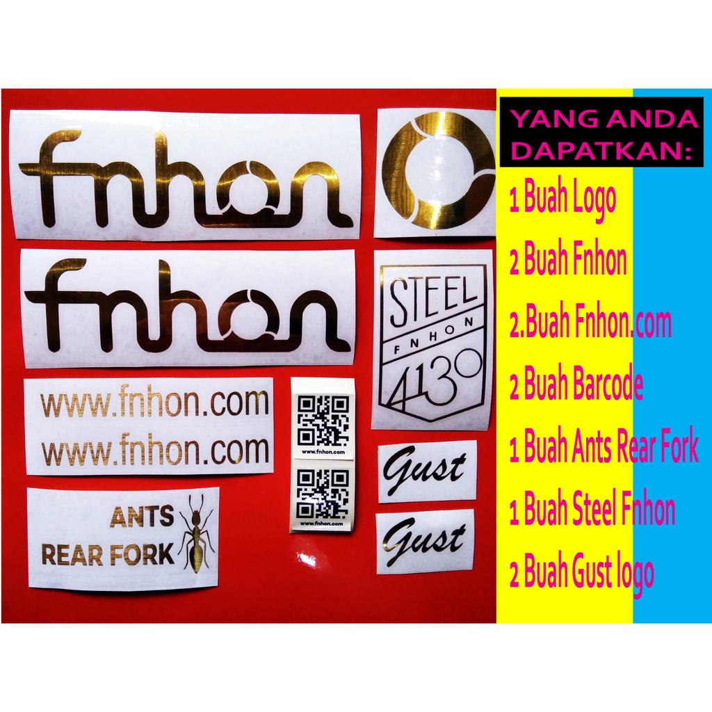 Sticker Frame Sepeda FNHON GUST Untuk 1 Frame - GOLD