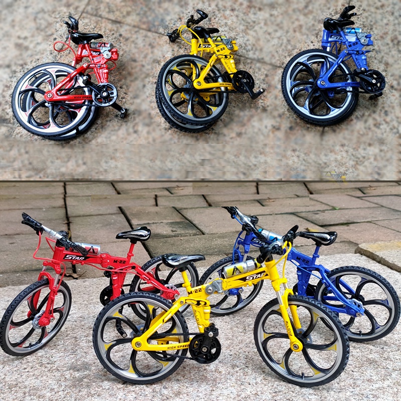 Miniatur Sepeda Gunung Lipat Bahan Metal Skala 1 / 10 Untuk Koleksi / Mainan Anak Laki-Laki