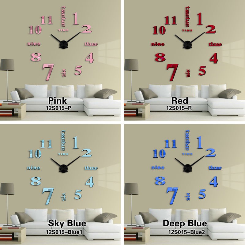 Grab medan Jam Dinding Besar DIY Giant Wall Clock Quartz Creative Design 90 - 100 cm - DIY-101