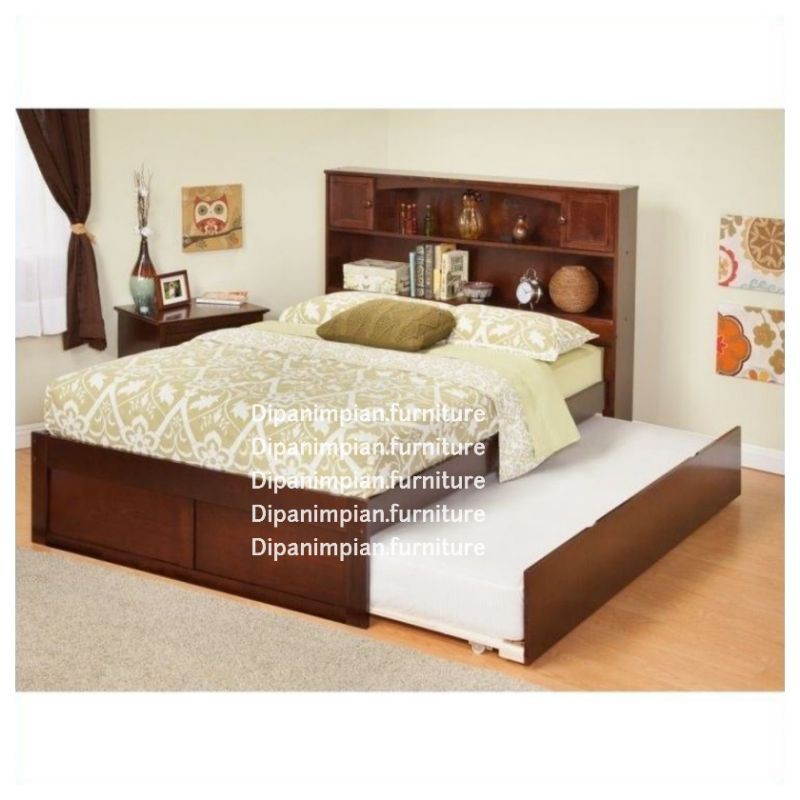 Tempat tidur sorong minimalis - dipan tidur minimalis kayu jati - dipan tisur sorong minimalis