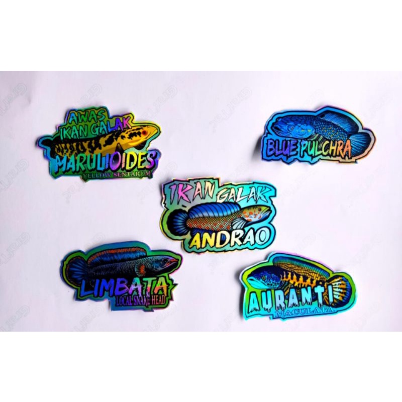 Stiker Hologram Akuarium Ikan Chana