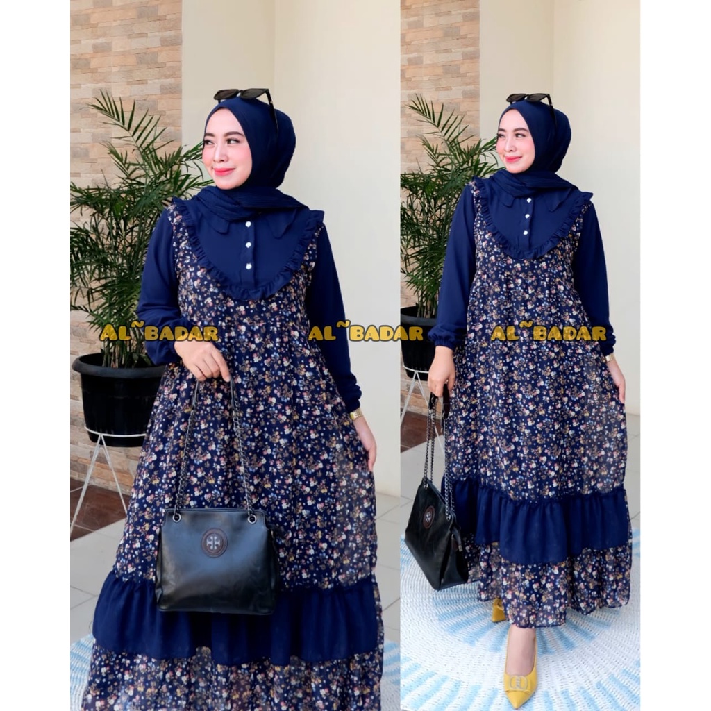 [ BISA COD ] GAMIS CERUTY BABYDOLL MOTIF MIX KERAH KOREA KANCING BUSUI,DRESS CERUTY MODEL TERBARU,GAMIS KERAH KOREA TERLARIS,GAMISSALUR KERAH KOREA REMPEL BAWAH