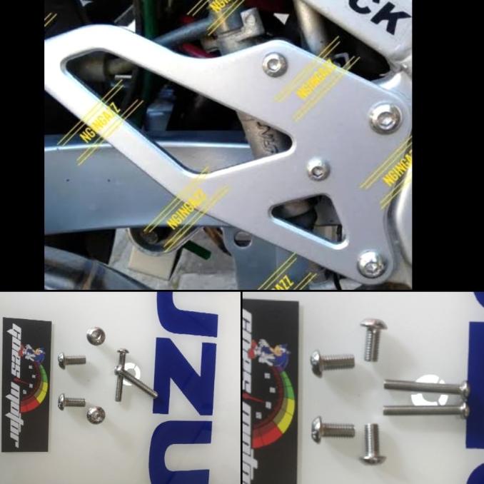 Baut Mur Pengencang Baut Kupingan Rangka Satria R 2Tak