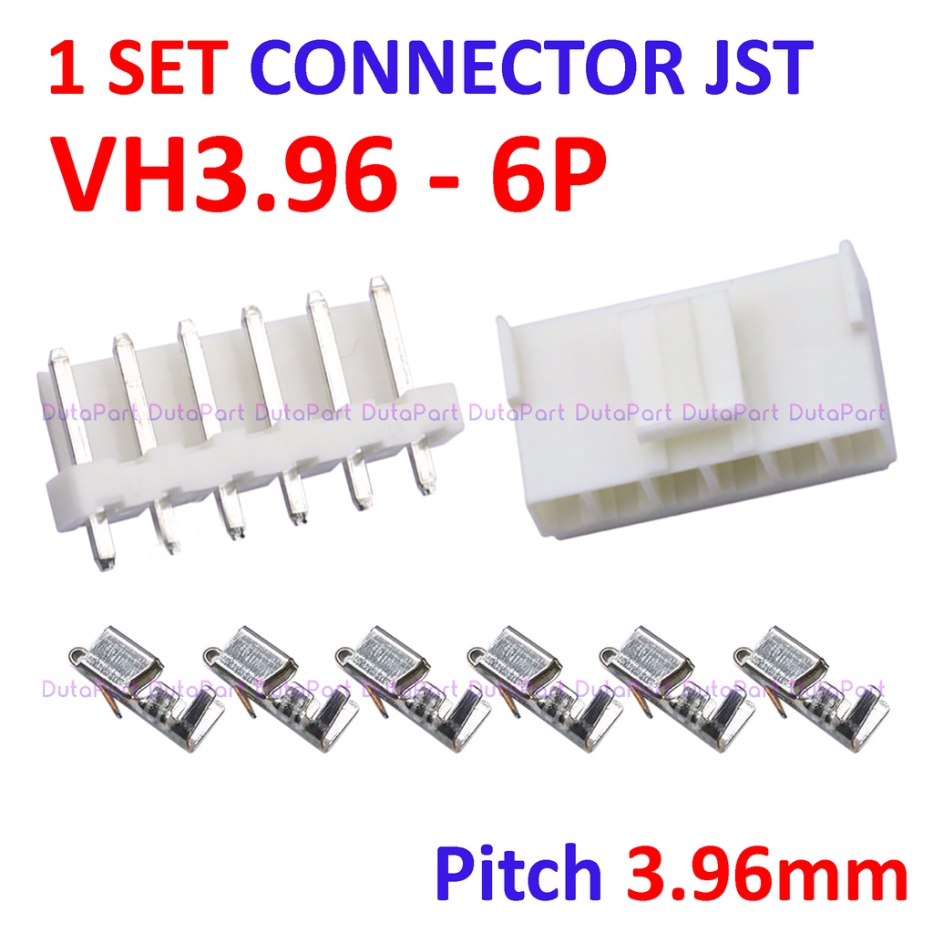 1 SET Connector JST VH3.96 - 6P - Male Female Pin Kaki Lurus 3.96mm