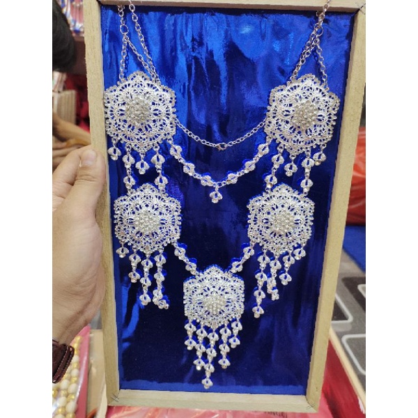 kalung penganten silver model bunga terbaru murah