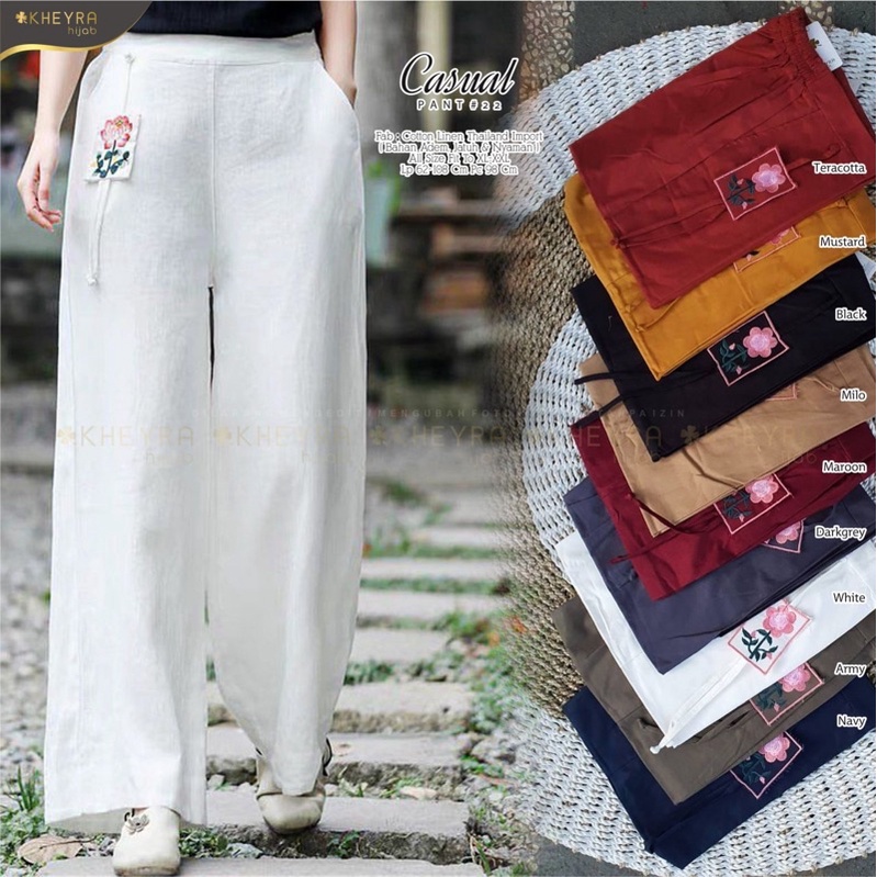Casual pants 22 10 5 ori kheyra alila solo kulot polos murah branded premium jumbo