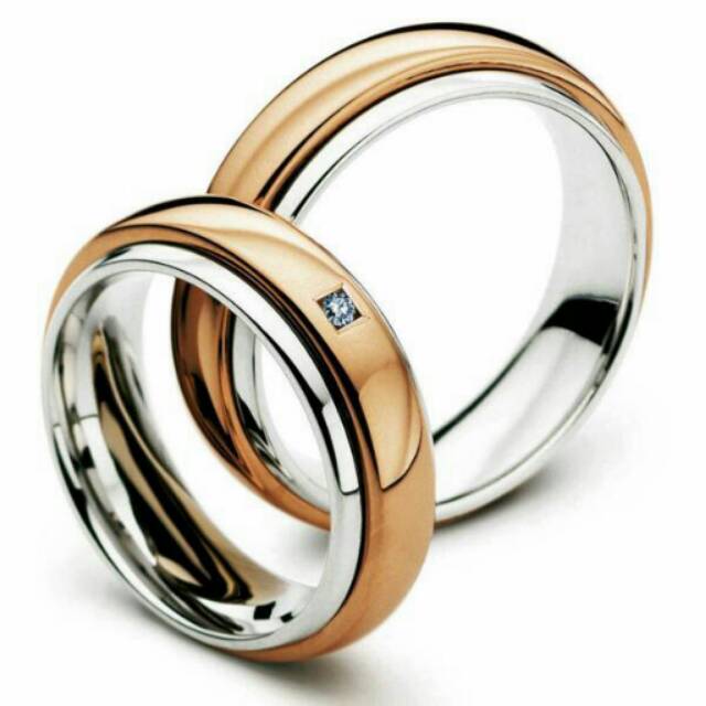 Cincin perak sepasang couple lapis emas cincin tunangan CP121