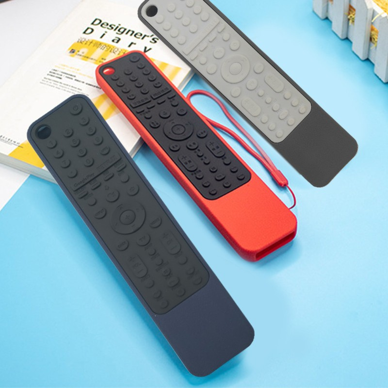 CRE  Silicone Remote Control Case for S ony RMF-TX600U TX600E RMF TX500E Smart TV Voice Shockproof Protective Cover with Loop