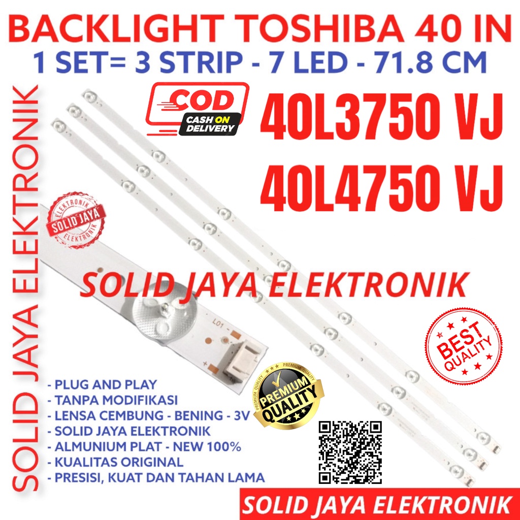 BACKLIGHT TV LED TOSHIBA 40 INC 40L3750 40L4750 VJ 40L3750VJ 40L4750VJ LAMPU BL 7K 3V 7 KANCING 7LED 40L 3750 TOSHIBA 32INCH 32INC 32IN 32 INCH IN TOSHIBA BL