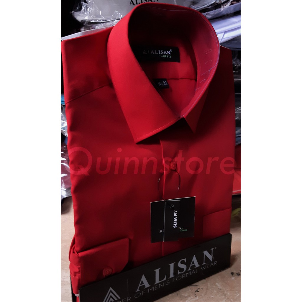 ALISAN Original Kemeja Polos SLIM FIT Lengan Panjang // MERAH //