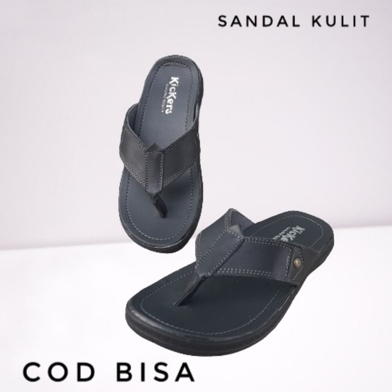 Sandal kulit pria/ sandal jepit kulit terbaru/ sandal kulit murah /sandal COD/ bayar di tempat