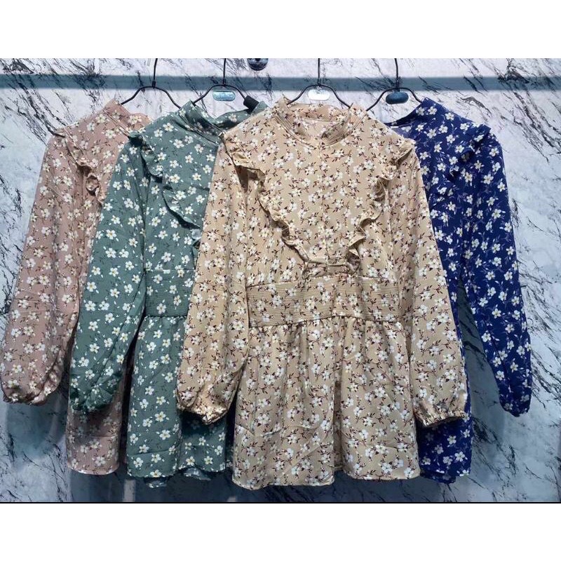 Blouse by Miudis/Blouse motif bunga by miudis/baju atasan by miudis/blouse bunga/kemeja bunga