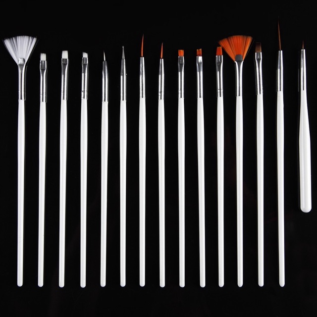 1 set liner brush + dotting tools brush nailart kuas gambar kutek 1 set