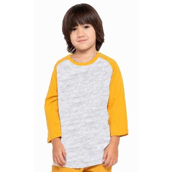 Kaos Raglan Anak Lengan Panjang Abu Muda Misty M61