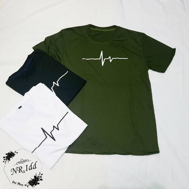 Kaos Motif HeartBeat