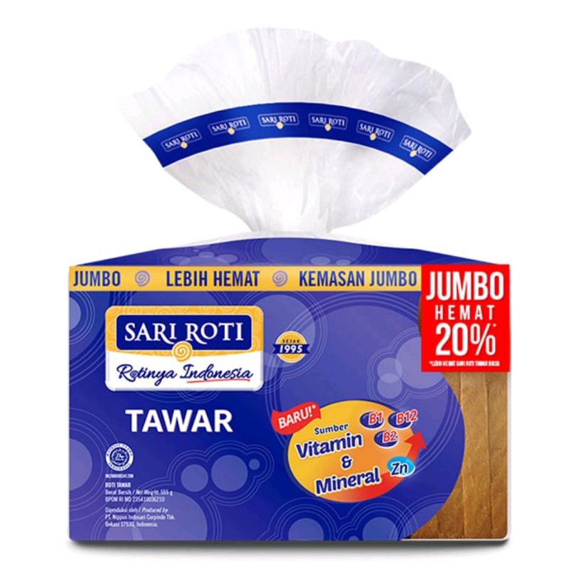 

SARI ROTI TAWAR JUMBO SPECIAL 555 GR