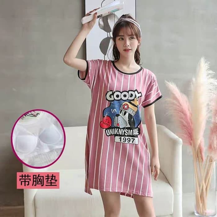 READY [Daster Goody Salur Pink BC]Daster wanita katun Pink