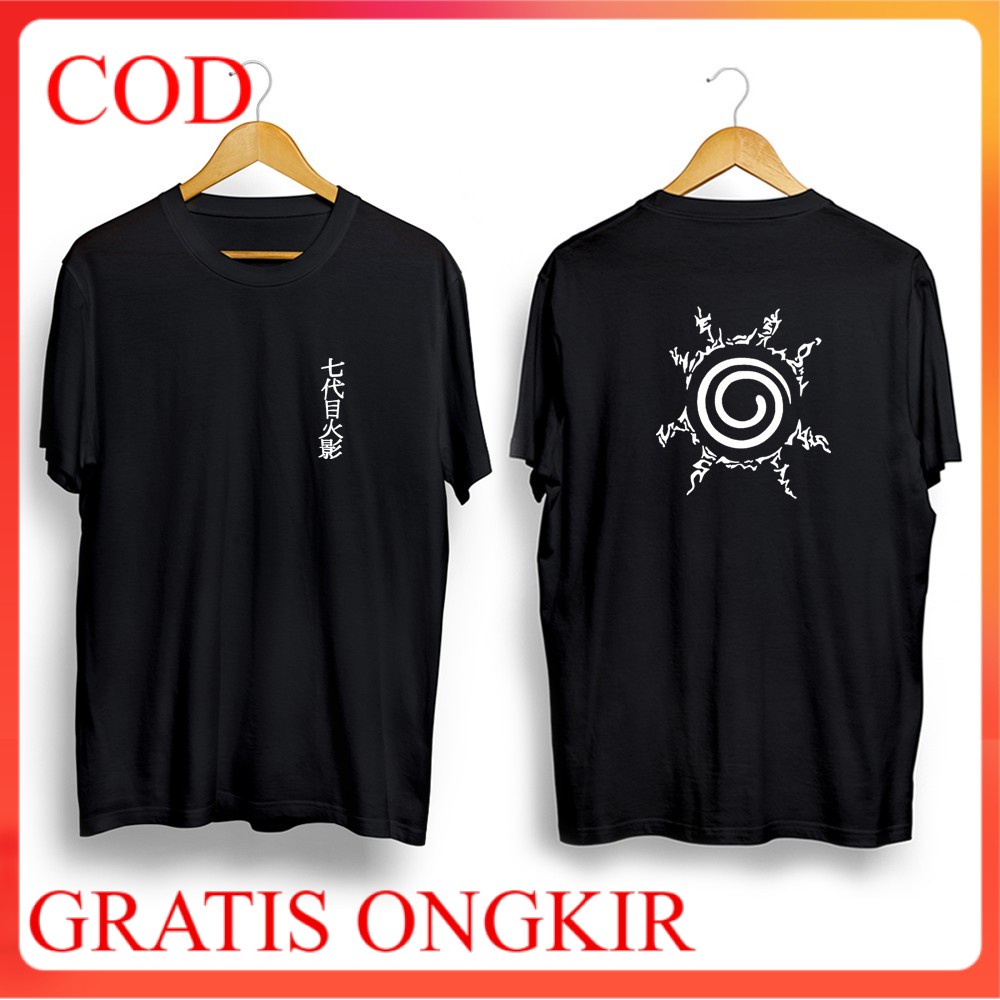 Kaos anime Naruto Uzumaki omoji tato kyubi Cotton Combed 30s Katun Kaos distro kasual fashion TM