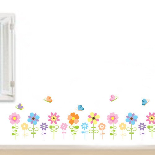 RELIZA WALL STICKER / STIKER DINDING BUNGA BUTTERFLY COLOUR FLOWERS JM8274