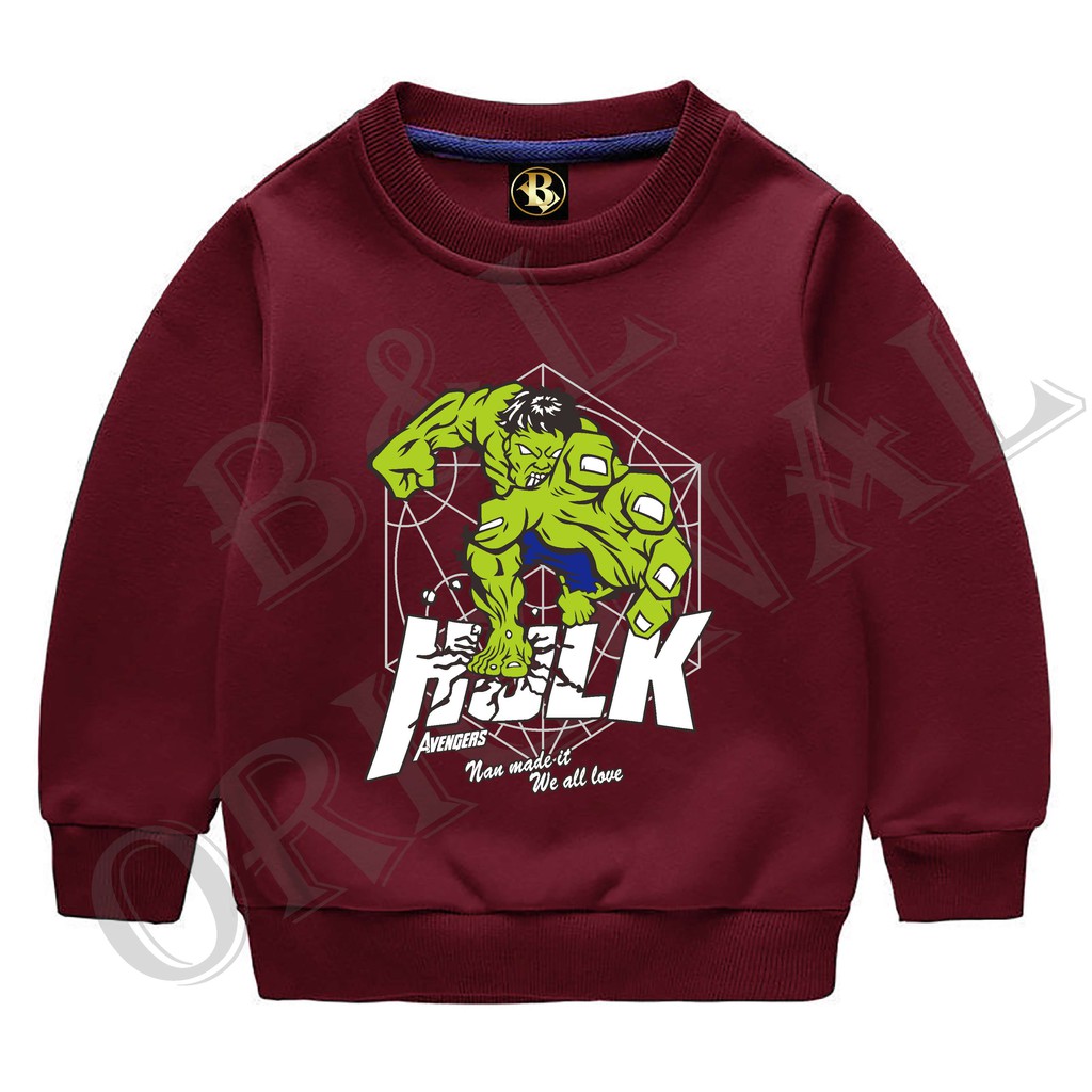 BS//COD//BAJU KAOS ANAK ANAK HULK/TANGAN PANJANG GOOD QUALITY