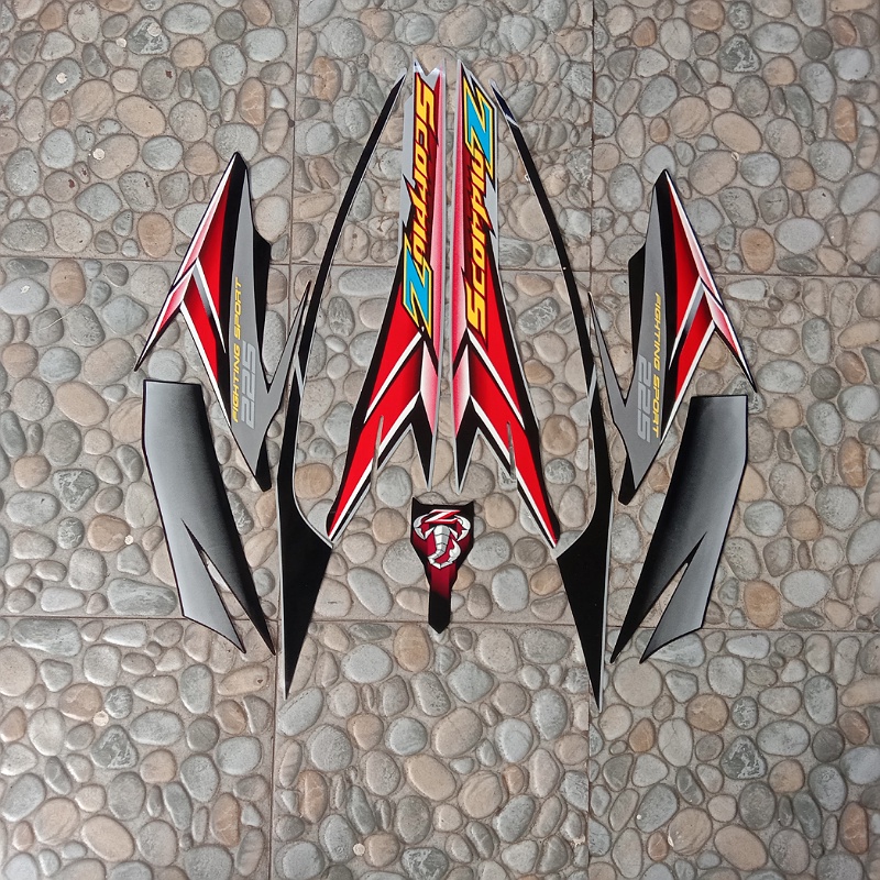 stiker striping motor yamaha scorpio z 225 2006 hitam