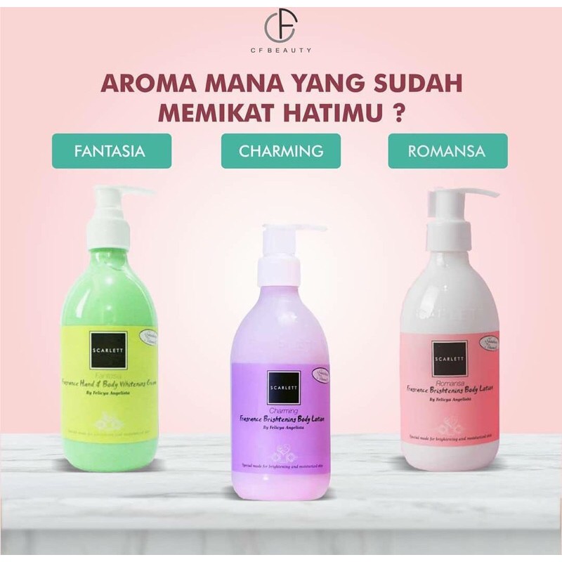 LENGKAP|SCARLETT WHITENING LOTION BODY SHOWER SCRUB