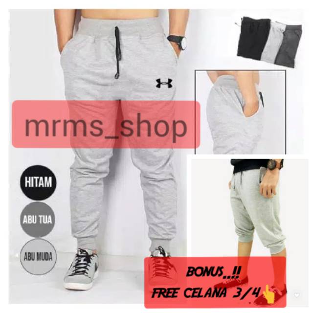 Bonus...!! Celana joger sport pant panjang AMR free celan 3/4.