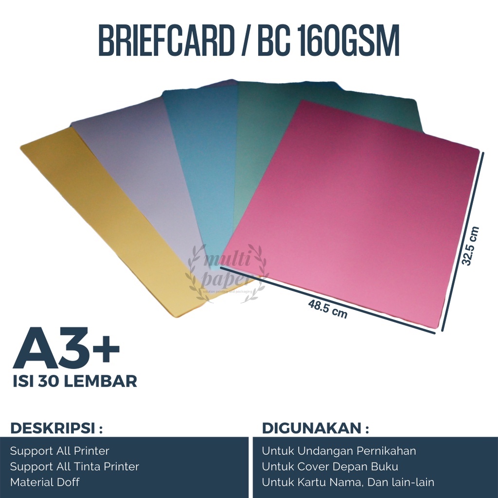 

Dck Kertas BC A3 Plus 160 Gsm Isi 30 Lembar / Brief Card A3 Plus / Kertas Brief Card A3 Plus
