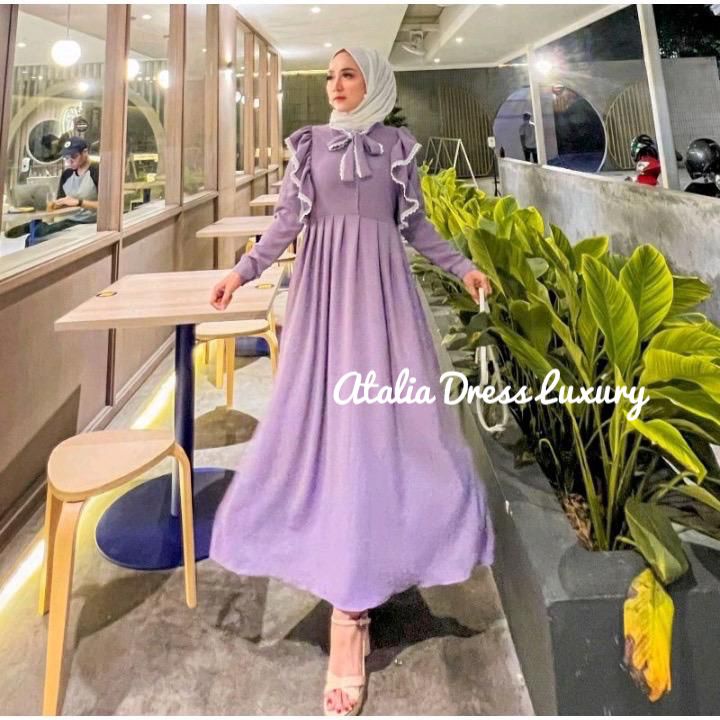 Atalia Dress Luxury Crinkle Airflow Kombinasi Renda/ LARISA DRES