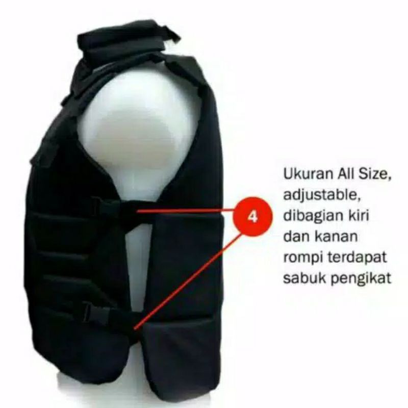 Rompi Motor Bikers Kerah Sakatsu RS60 | Sleting | Body Protector